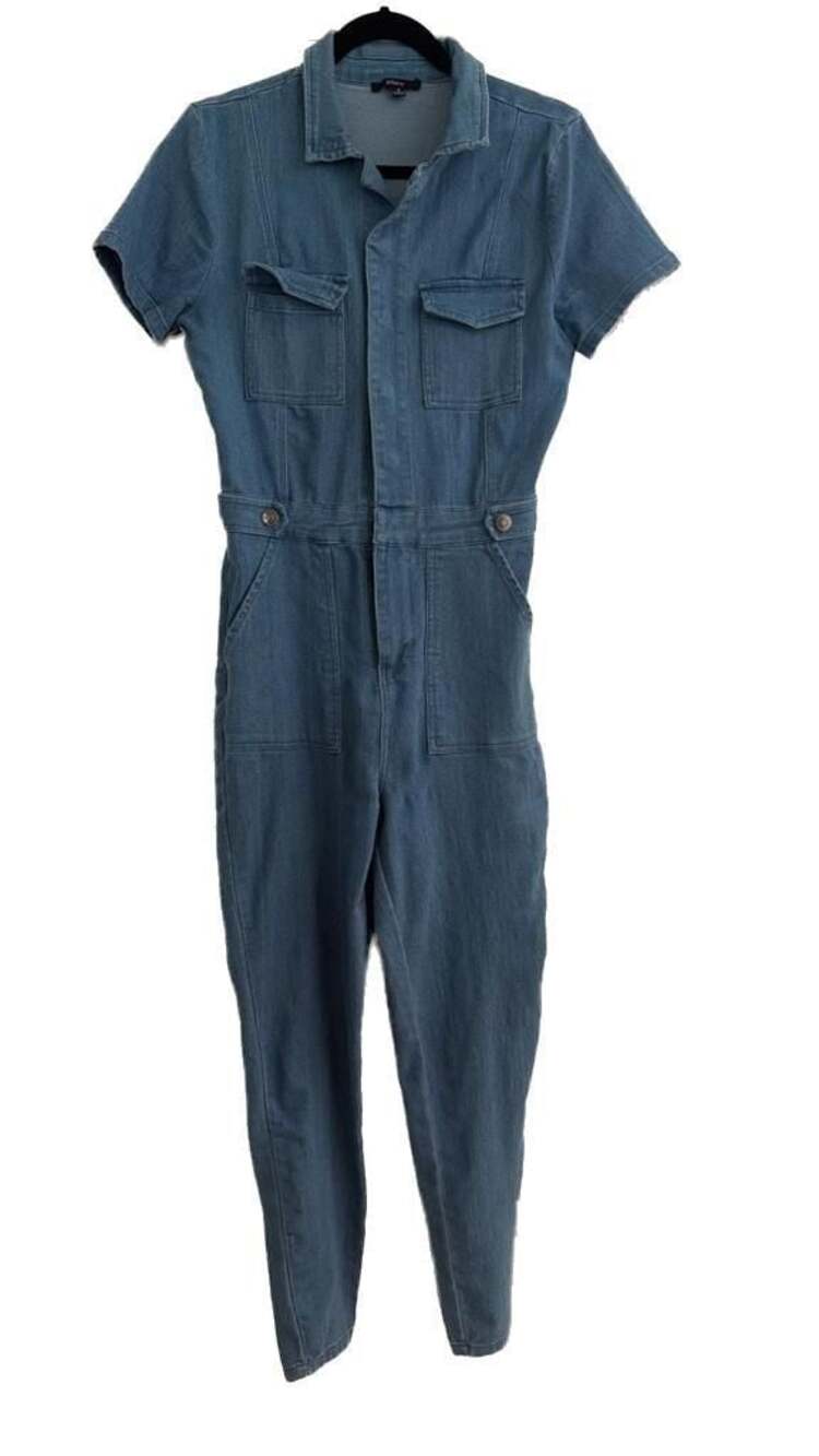 Blashe Denim Short Sleeve Utility Jumpsuit Size Small